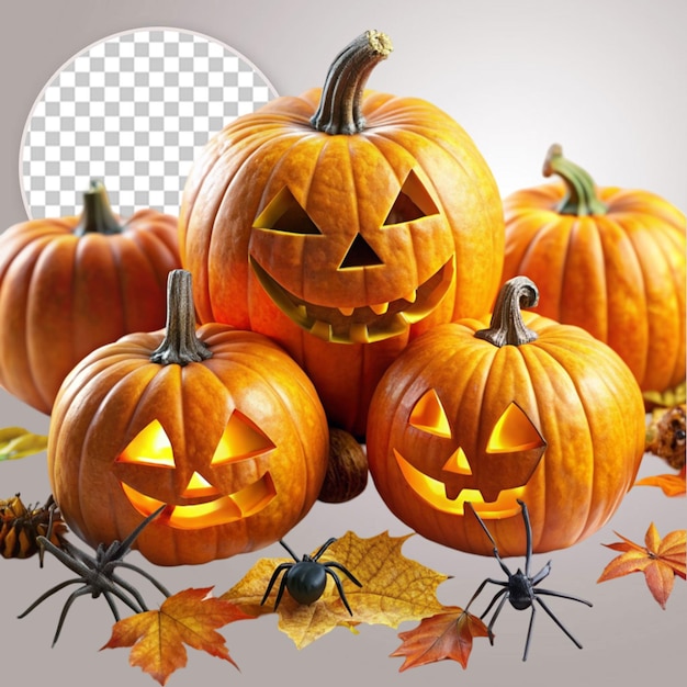 Halloween pompoenen op doorzichtige png