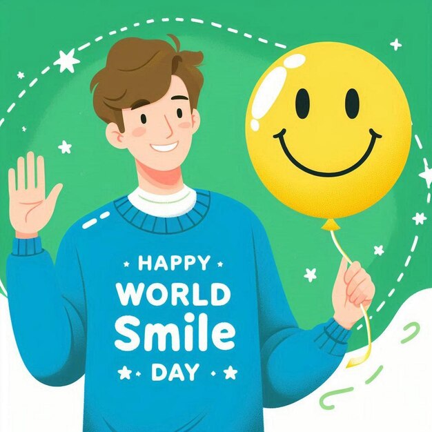 Photo hand drawn world smile day illustration