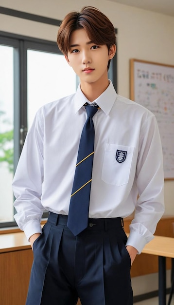 Photo handsome anime school boy