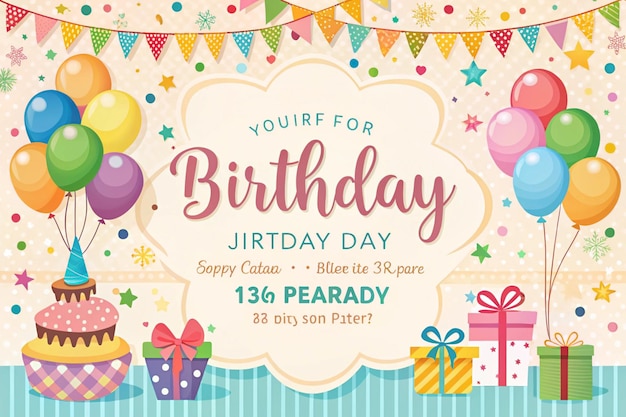 Photo happy birthday handwriting and element background