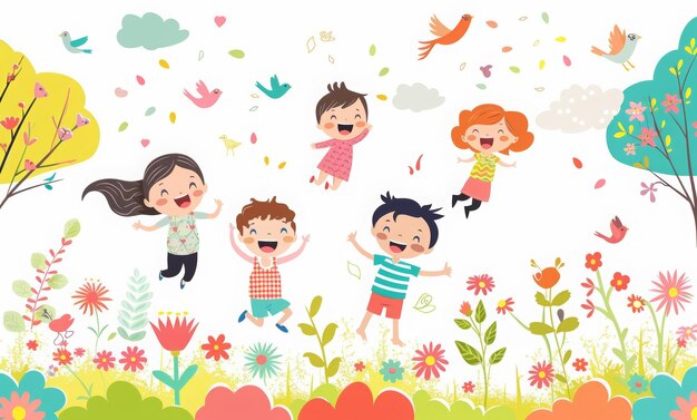 Photo happy childrens day celebration vector graphic ai generated