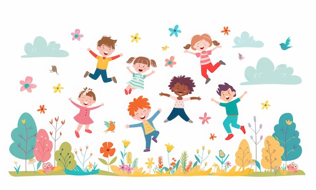 Photo happy childrens day celebration vector graphic ai generated