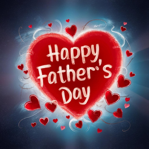 Happy Fathers Day message on illustration love shape on white background generative AI