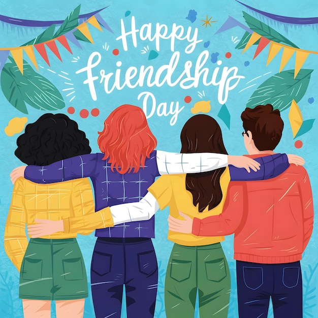 Photo happy friendship day with my friends and people