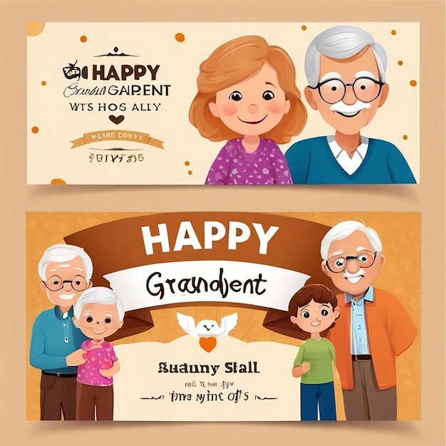 Photo happy grandparents day post banner or flyer design