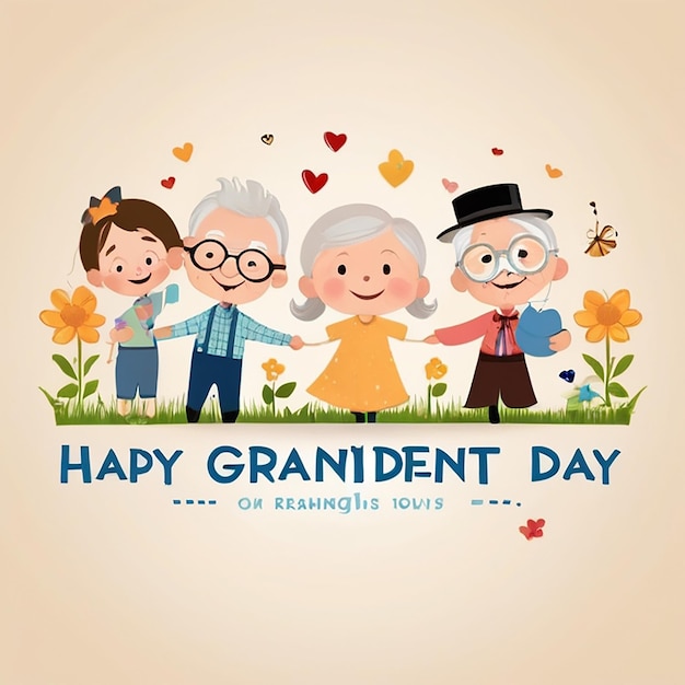 Photo happy grandparents day post banner or flyer design