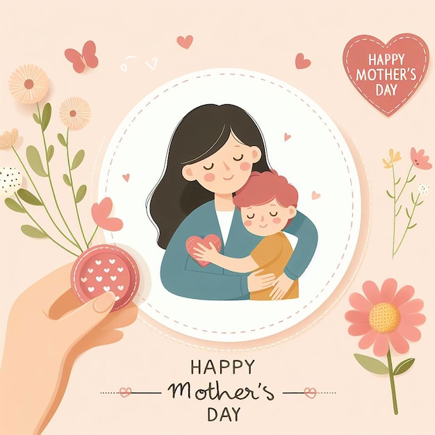 Photo happy mothers day greeting card design