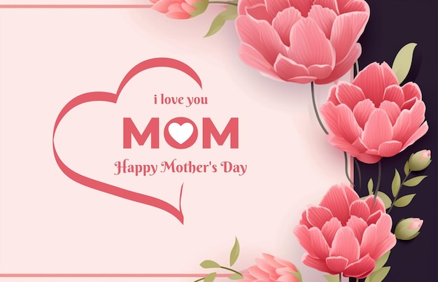 Photo happy mothers day greeting card social media post background made with ai