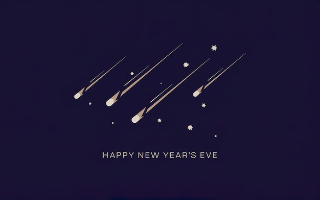 Photo happy new years eve card with shooting stars