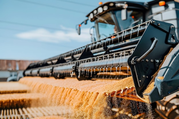 Photo harvester in action efficient crop harvesting and agricultural operations for maximum yield