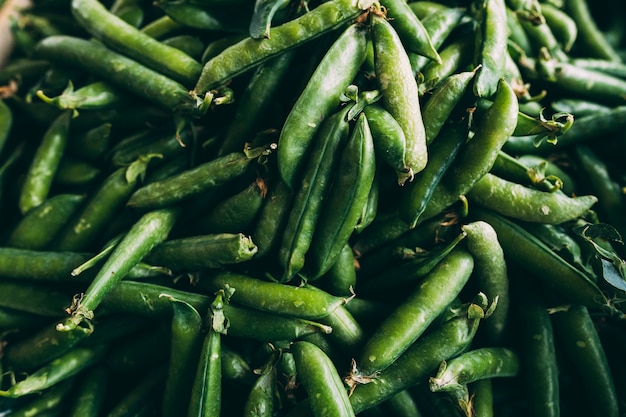 Heap of unpeeled peas