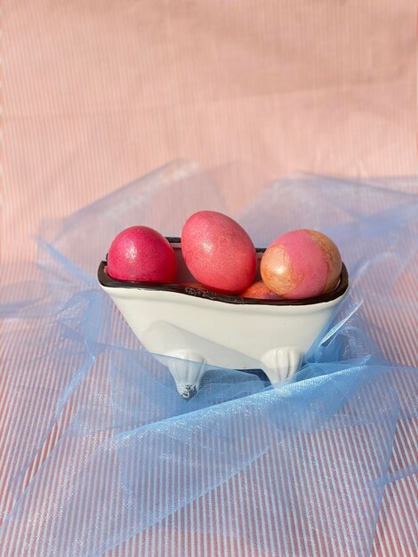 Photo high angle view of fruits in bowl on table