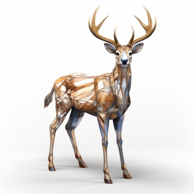 Highquality Fashion Geometric Deer In Bronze And Amber