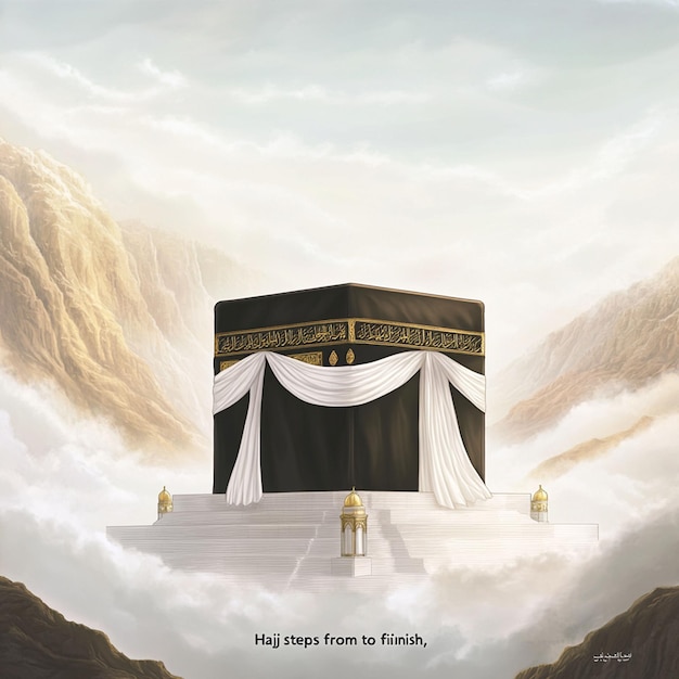 Photo holy black cube image of the kaaba