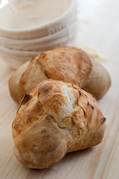 Foto pane italiano cucinato in casa pane tradizionale italiano pane pugliese