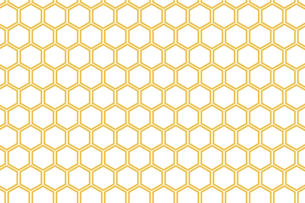 Photo honeycomb seamless pattern with gold and gold stripes on a white background