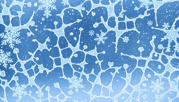 Photo ice pattern on frozen window seamless background isolated with white highlights