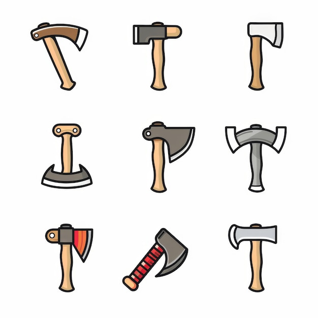 Icoon bijl icoon symbool bijl hatchet plat minimaal teken messen embleem houthakker uitrusting tomahawk pictogram