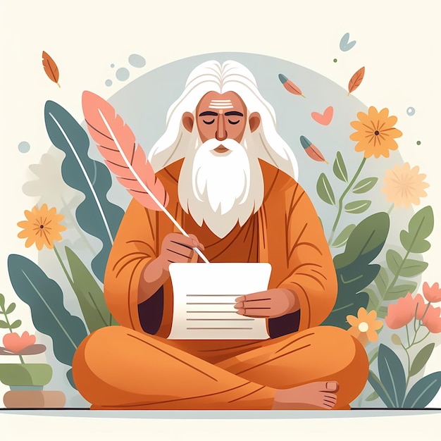 illustration for guru purnima in flat style