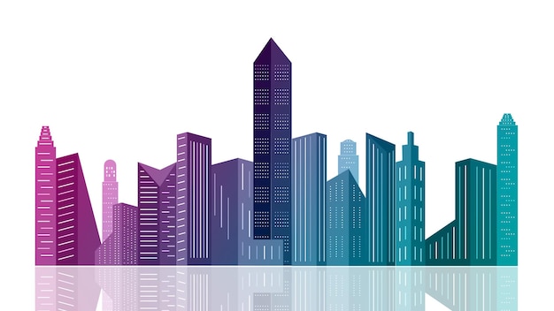 Illustration silhouette of city skyline