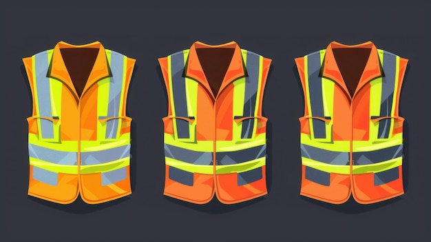 Photo illustration of three reflective safety vests in different designs highlighting the importance of visibility and safety