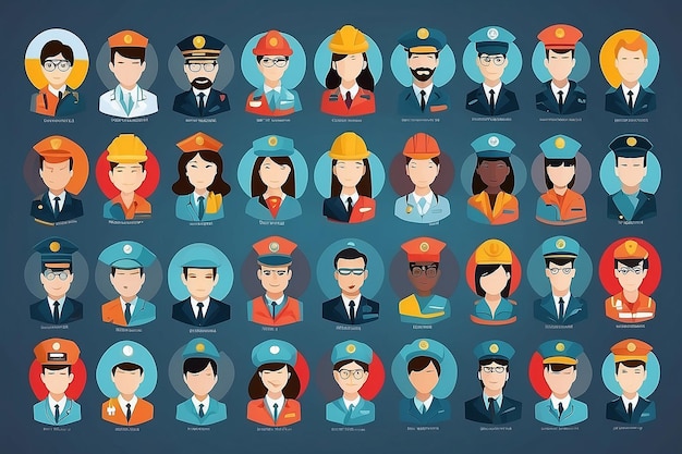 Photo illustration vector of various careers and professions