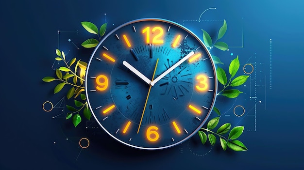 An image of a digital clock showing different hours symbolizing the importance of setting boundaries in remote work Generte AI