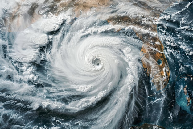 An image modified from a NASA image of Hurricane Ophelia heading toward Ireland in October 2017