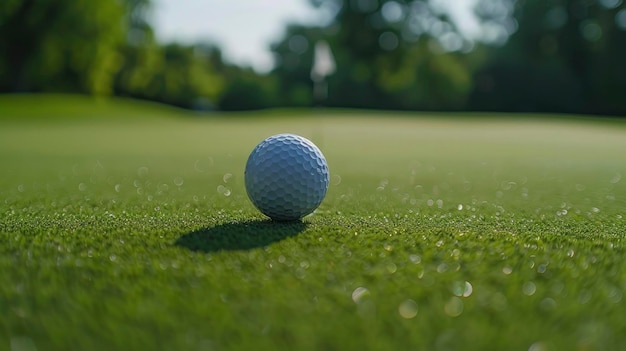 Immersive Golf Experience Golf Ball Nestled in a Lush Green Field Embarking on a Golf Camp Adventure