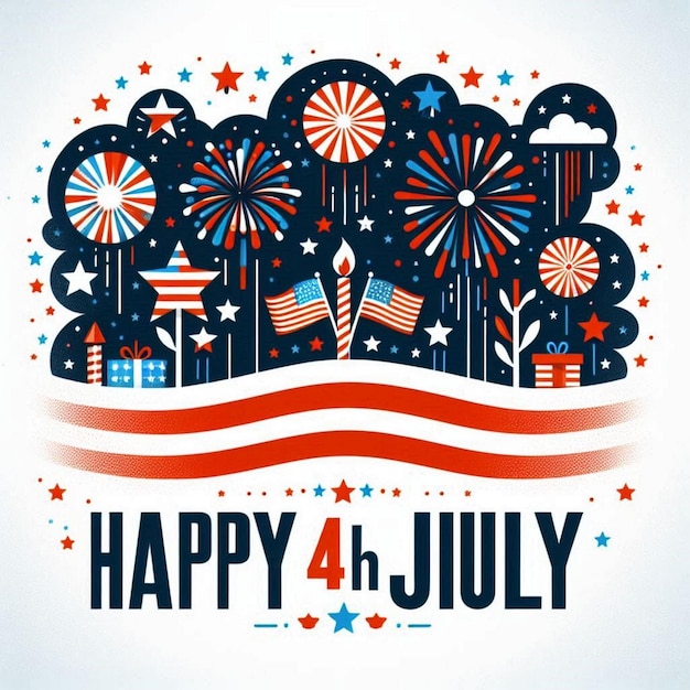 Photo independence day greeting card 4th july