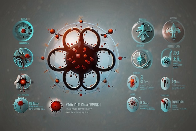 Photo infection spread vector icon illustration of infectious diseases iconset