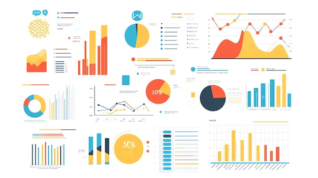 Photo an infographic of various charts and graphs