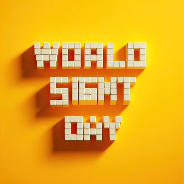 Photo the inscription world sight day from wooden blocks on a bright yellow background high quality photo