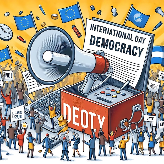 Photo international day of democracy illustration