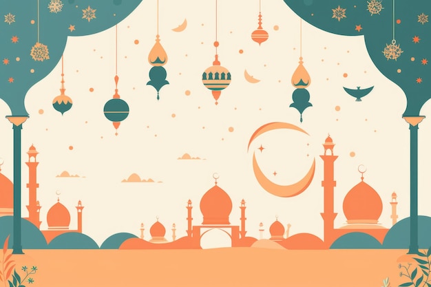 Photo islamic new year greeting celebration background