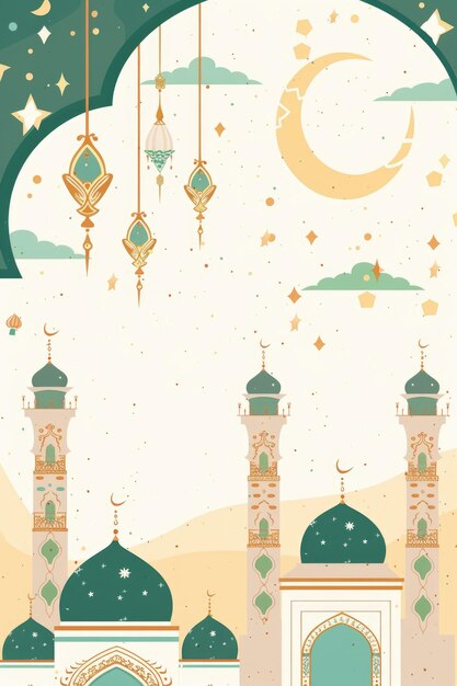 Photo islamic new year greeting celebration background