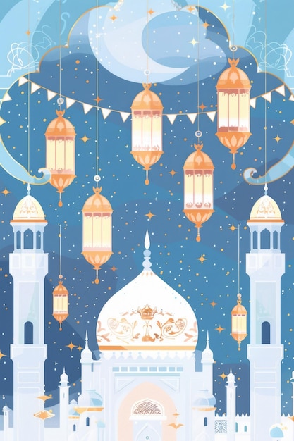 Photo islamic new year greeting celebration background