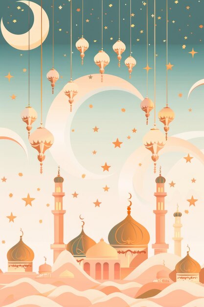 Photo islamic new year greeting celebration background