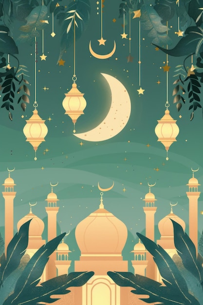 Photo islamic new year greeting celebration background