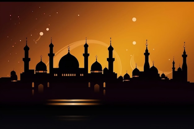 Islamic ramadan kareem card template generative ai