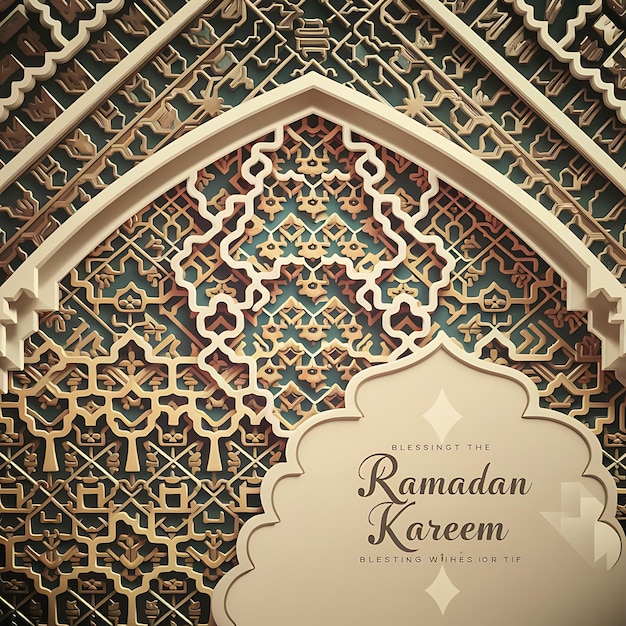 Foto islamitische groeten ramadan kareem kaart ontwerp sjabloon