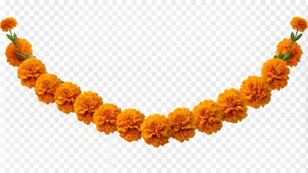 Isolated Marigold Flower Garland for Dia de los Muertos Decor