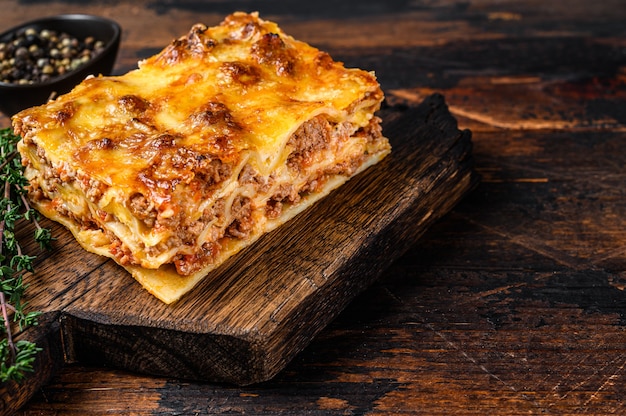 Italian Lasagna with bolognese sauce and mince beef meat