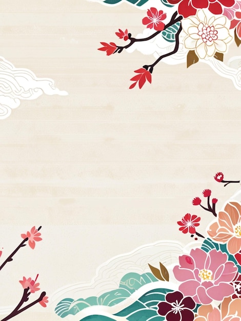 Photo japanese traditional patterns cherry blossom background