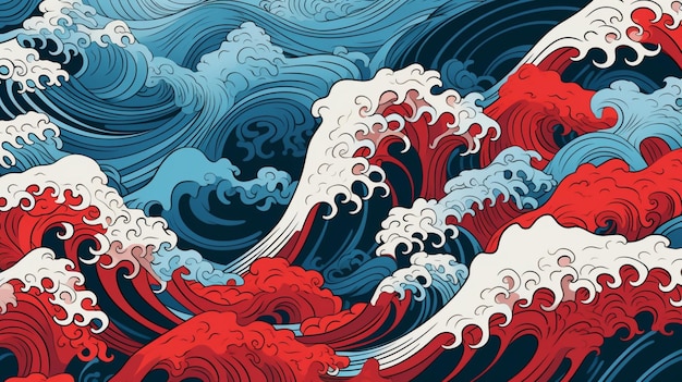 Photo japanese wave pattern