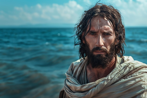 Jesus by the Sea of Galilee christian photo