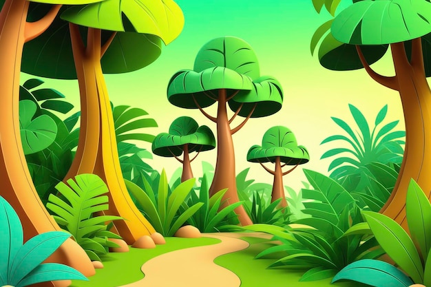 jungle trees illustration