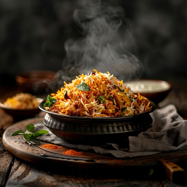 Kacchi Biryani On Restaurant Table