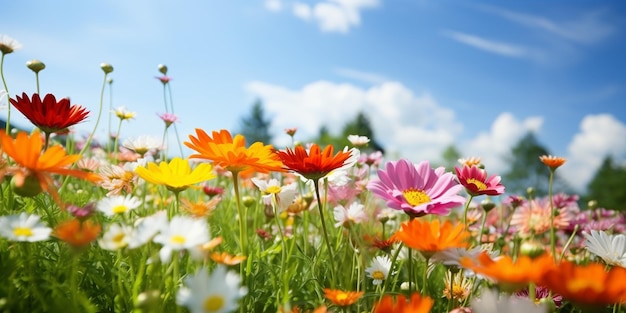 A Kaleidoscope of Color in a Sunlit Meadow