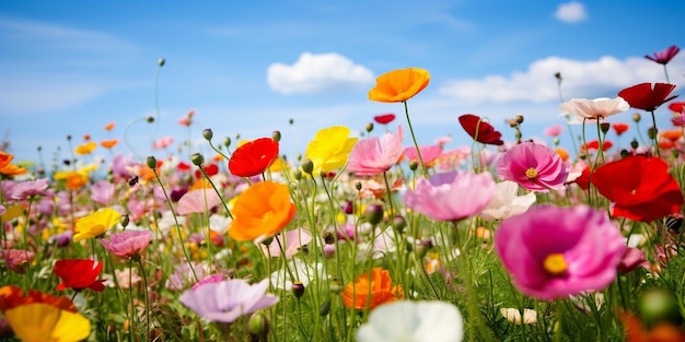 A Kaleidoscope of Color in a Sunlit Meadow